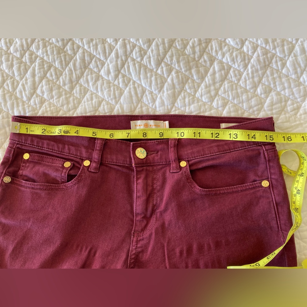 Tory Burch Super Skinny Jean in Burgundy - Picture 6 of 8